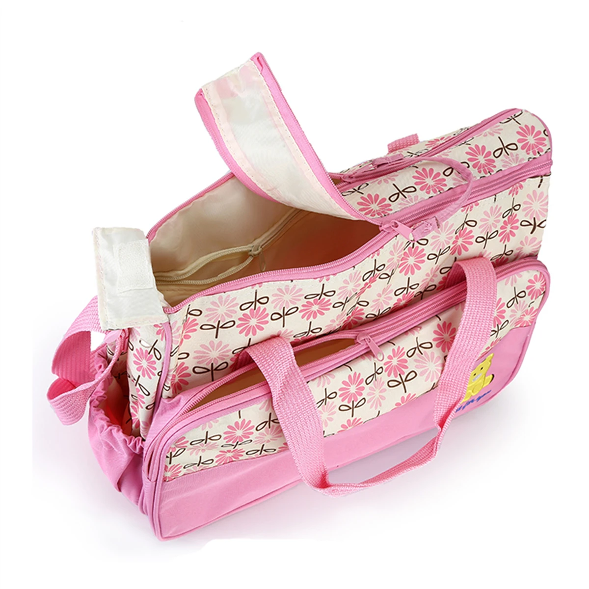 Fashionable Mummy Bag Five Piece Set Multifunctional Large Capacity Diaper Bag Portable One Shoulder Oblique Straddle Mummy Bag