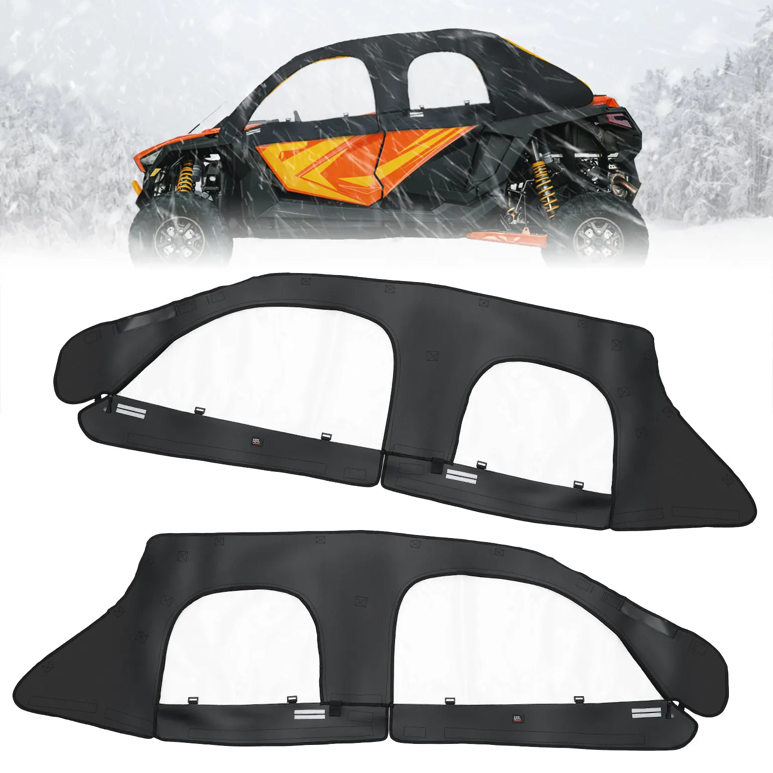 KEMIMOTO UTV PVC 소프트 상단 문짝 캡 인클로저 세트, 폴라리스 RZR 프로 XP 4, RZR 터보 R 4 2020-2023 2024 호환, #2884665