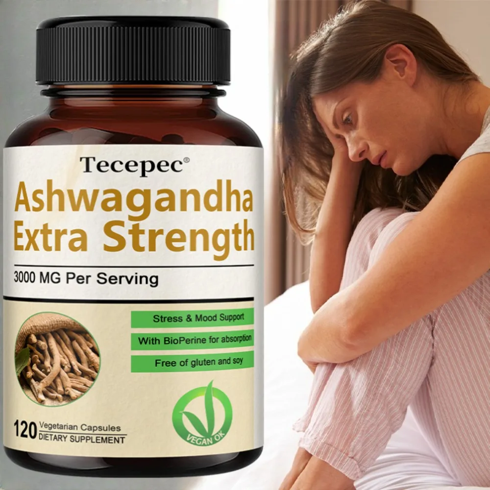 

Ashwagandha Root Extract Capsules Help Stress, Focus, Brain, Energy Support Sleep Health