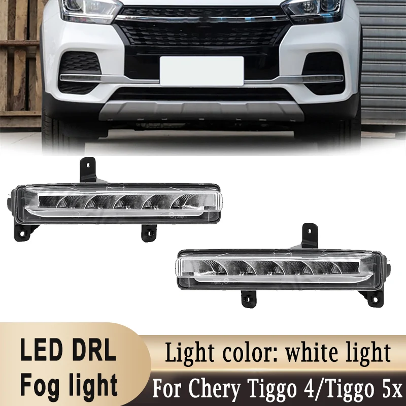 

Left & Right Front Bumper LED Daytime Running Light DRL Driving Fog Light White light For Chevrolet Chery Tiggo 4/Tiggo 5x