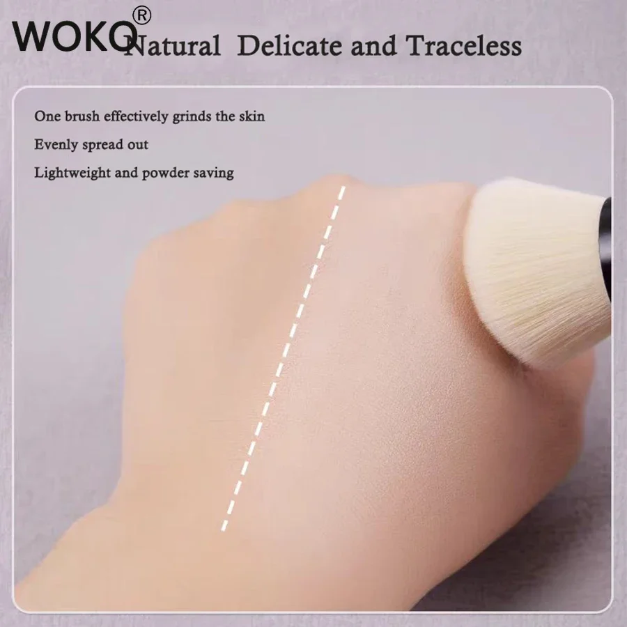 1pcs Oblique Foundation Make-up Brush Angle Round Head Contour Foundation Brush Liquid Foundation Buffing Makeup Tool Portable