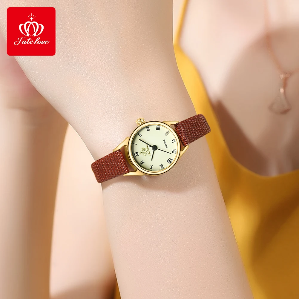Женские часы бренд Fate Love, водонепроницаемые кварцевые часы для женщин, FL908