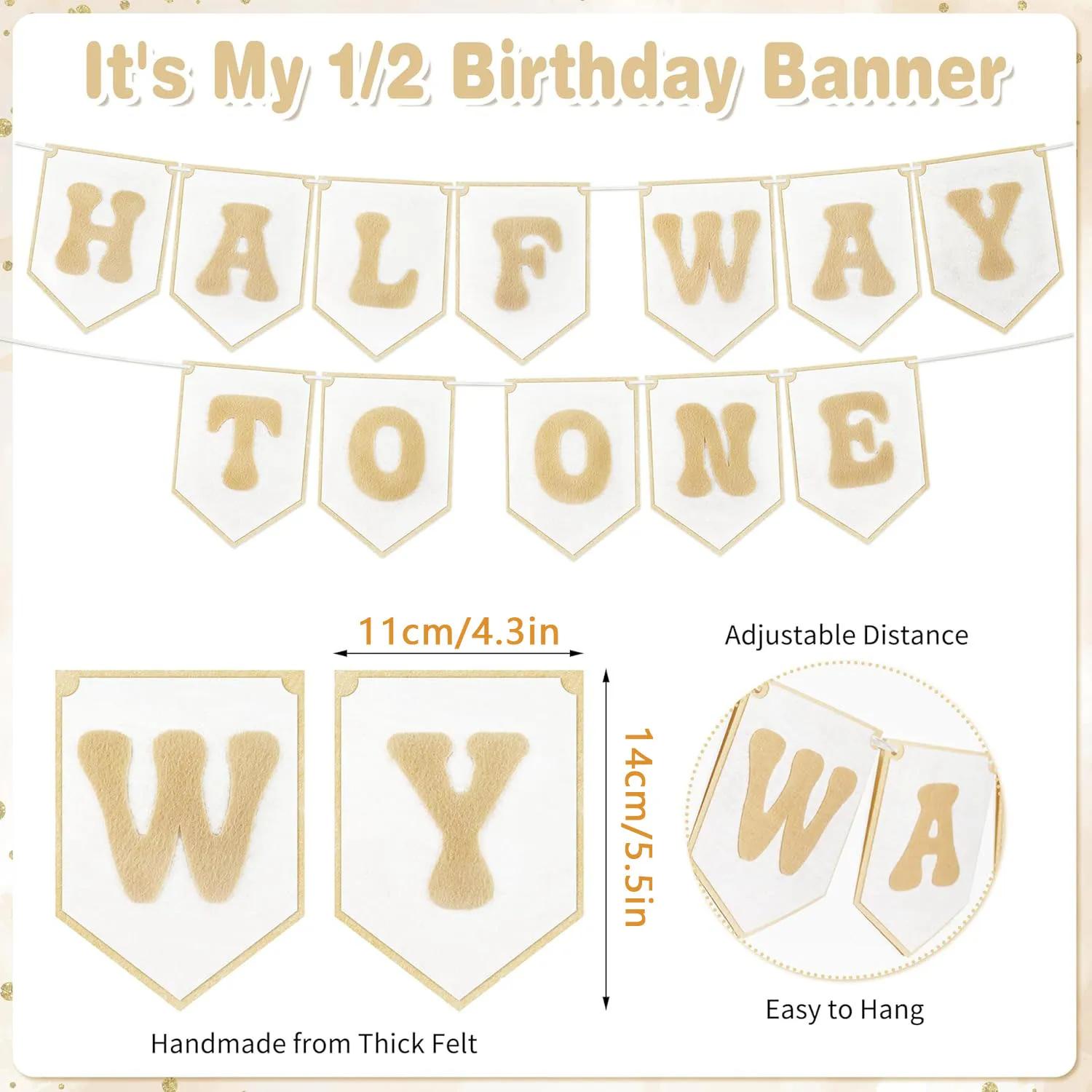 6-Month Birthday Party Decorations Set, 4 Pieces description 1