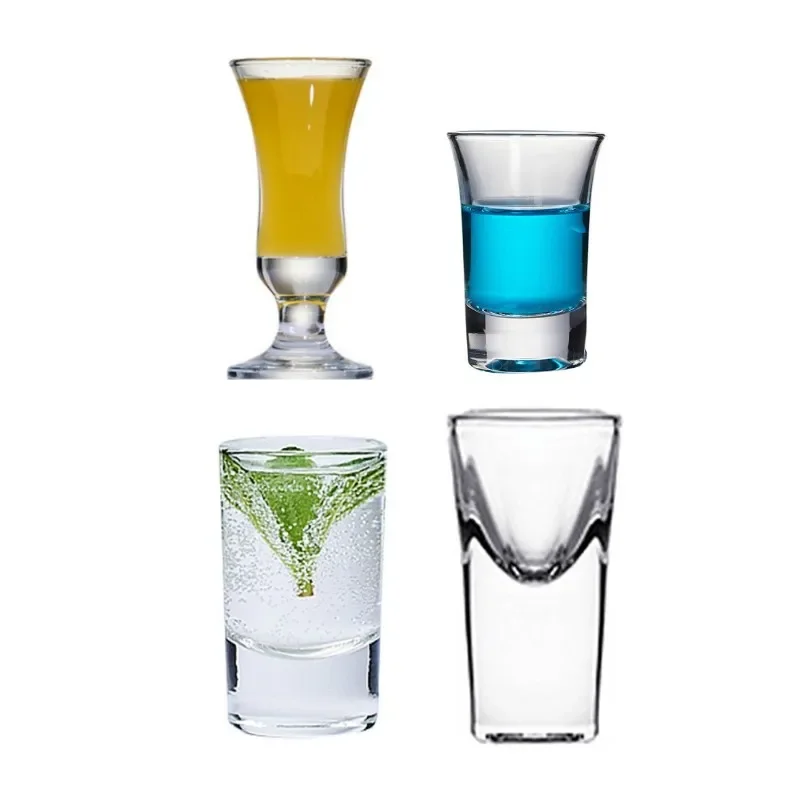 Small Glass 30-50ml Wild Grid Shot Glass Bar Home Bullet Glass Cup Vodka Rum Sake Whiskey Wine Cup Swallow Spirits Tope Cup