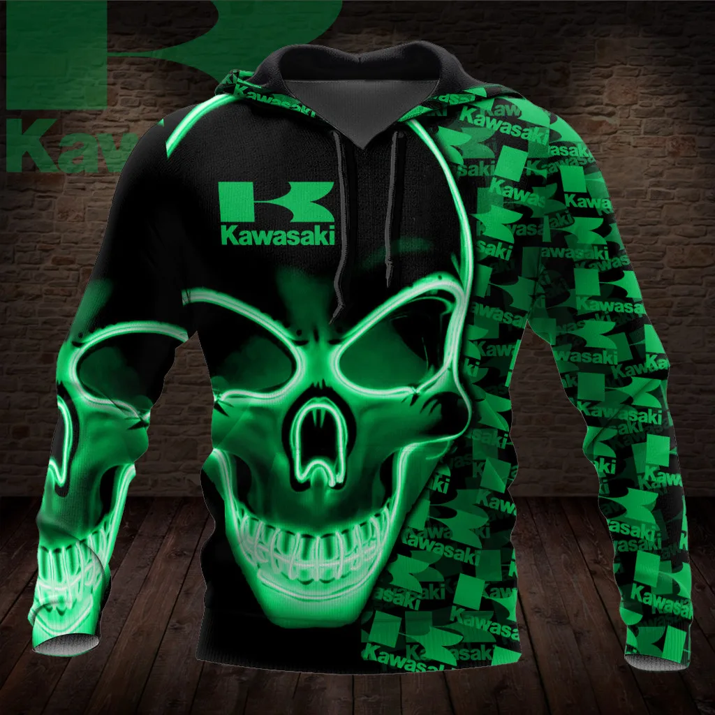 Kawasaki Sweatshirt Motorcycle Uniform Oversized Hoodie Unisex Mens Clothing Extreme Sports Child Racing Suit High-quality Men's