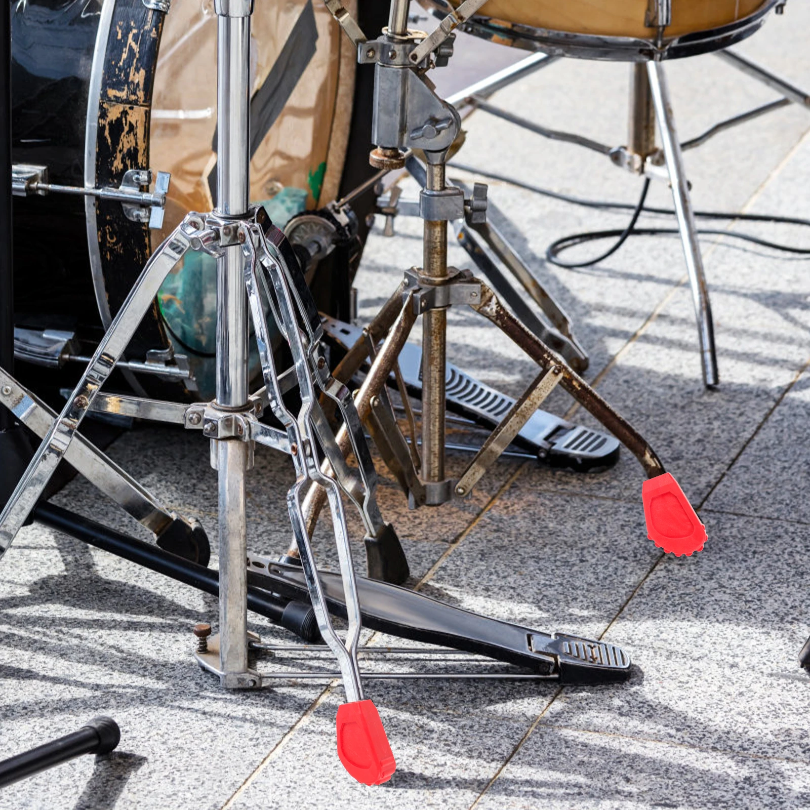 

6Pcs Drum Kit Stand Feet Premium Rubber Replacement Protectors Non-Slip Anti-Skid Drum Rack Pads for Musicians Bands