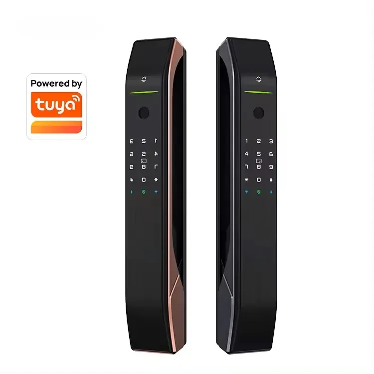 A7 Tuya Smart Home Digital Fingerprint & Combination Smart Door Lock with Wifi Remote Control Automatic Camera-Battery Powered