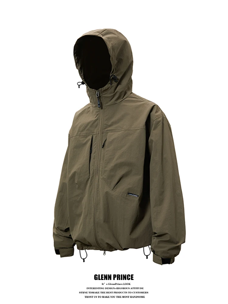 

Outdoor Waterproof Men's Jaet GPstudio Mountain Series Spring Hiking Sport Coat with Hood Youth ular Loose Fit Nylon