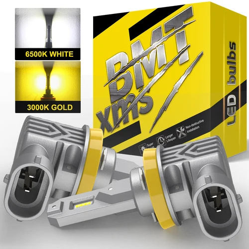 BMTxms 2 uds blanco amarillo doble Color Switchback H11 H8 luces antiniebla LED 9006 HB4 9005 HB3 H10 9145 lámpara Led de conducción diurna