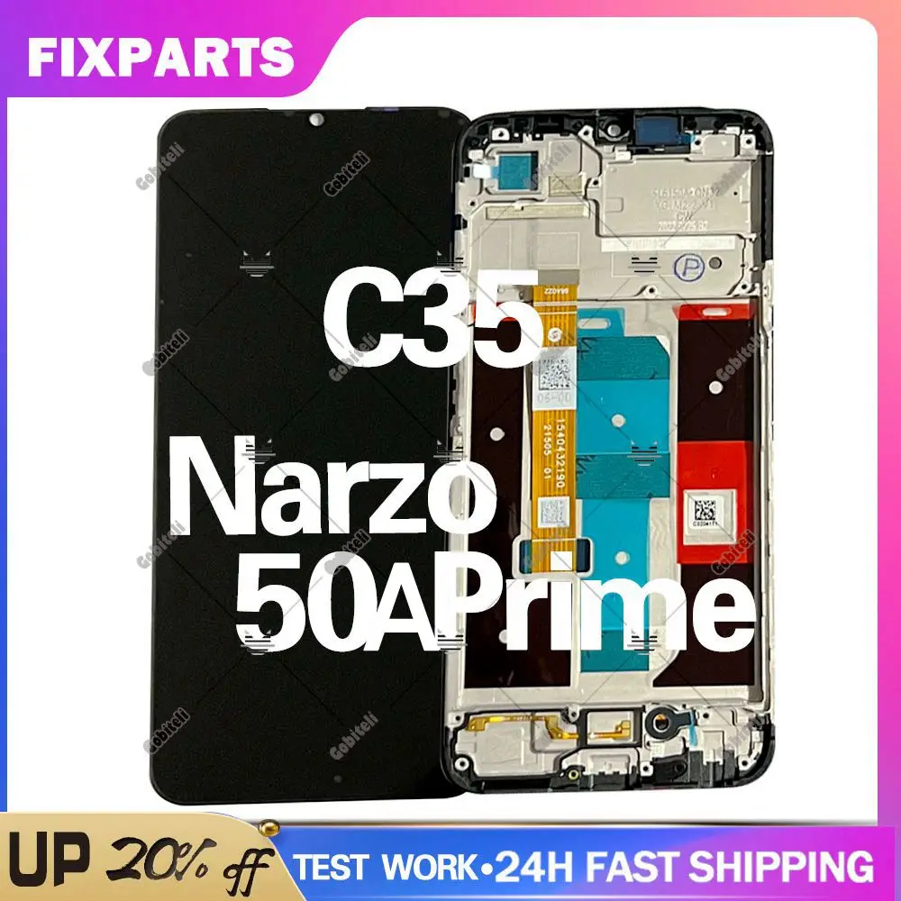 

6.6" Tested For OPPO Realme C35 RMX3511 LCD Display Touch Screen Panel Assembly Replacement For Narzo 50A Prime LCD Display