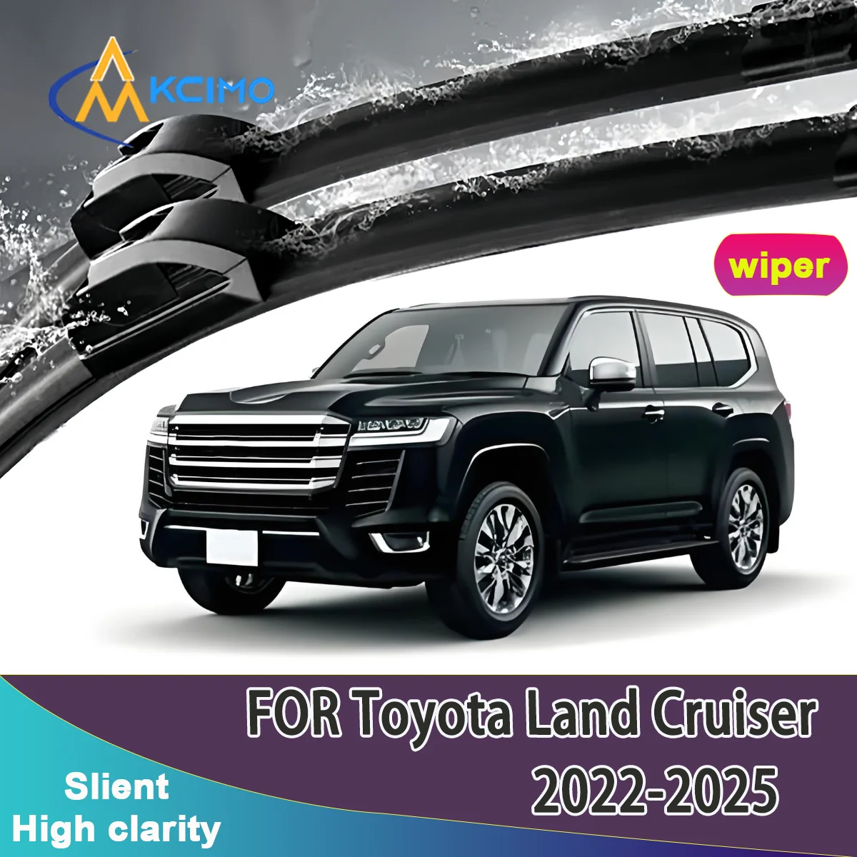 

2pcs Quality Windscreen Silent Black Car Rain Brush Suitable for Toyota Land Cruiser J300 2022-2025 Front Windshield Auto Wipers