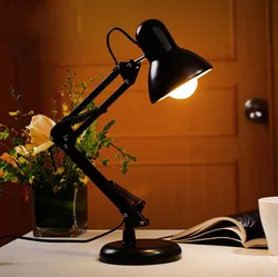 Bulb EU Plug LED Table Lamp Adjustable Desk Lamp E27 for Office Decoration Lights Reading Study Besides Bedroom Living Room