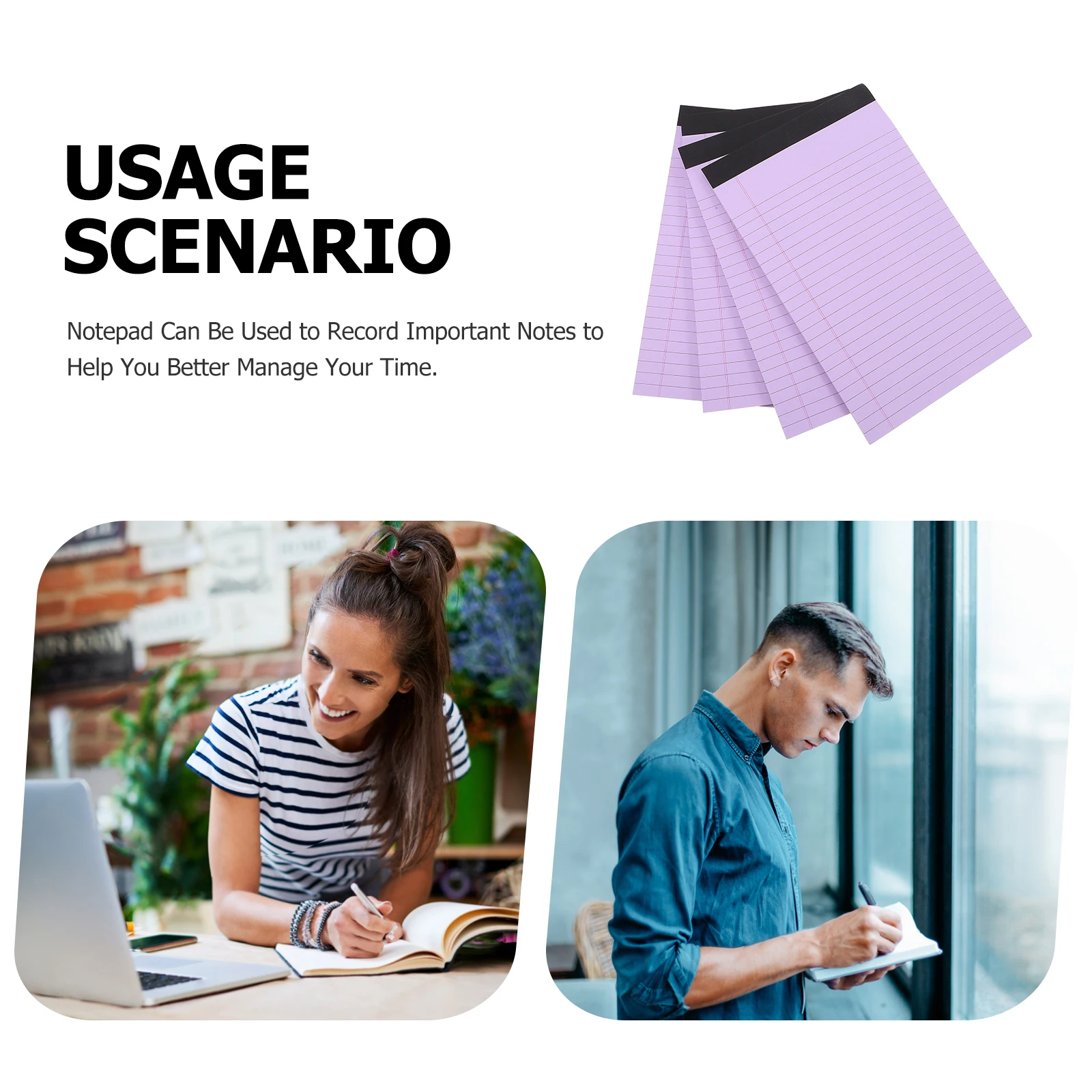 

4 Pcs Notebooks Paper Notepad Meeting Business Portable Notepads for Work Memo Legal Journal Purple Office