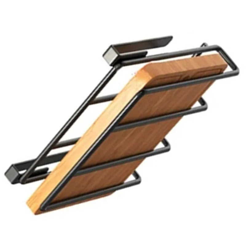 HLZS-شماعة المناشف الورقية مع السنانير المطبخ معلقة المنظم رف تحت خزانة قطع المجلس غطاء قدر حامل تخزين الرف