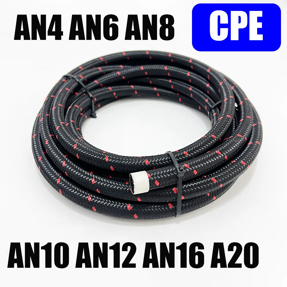 

1M 3M 5M 8M 10M Black Red Soft Oil Tube 304 Stainless Steel Braided High Temperature Resistant Automotive Parts Model Complete