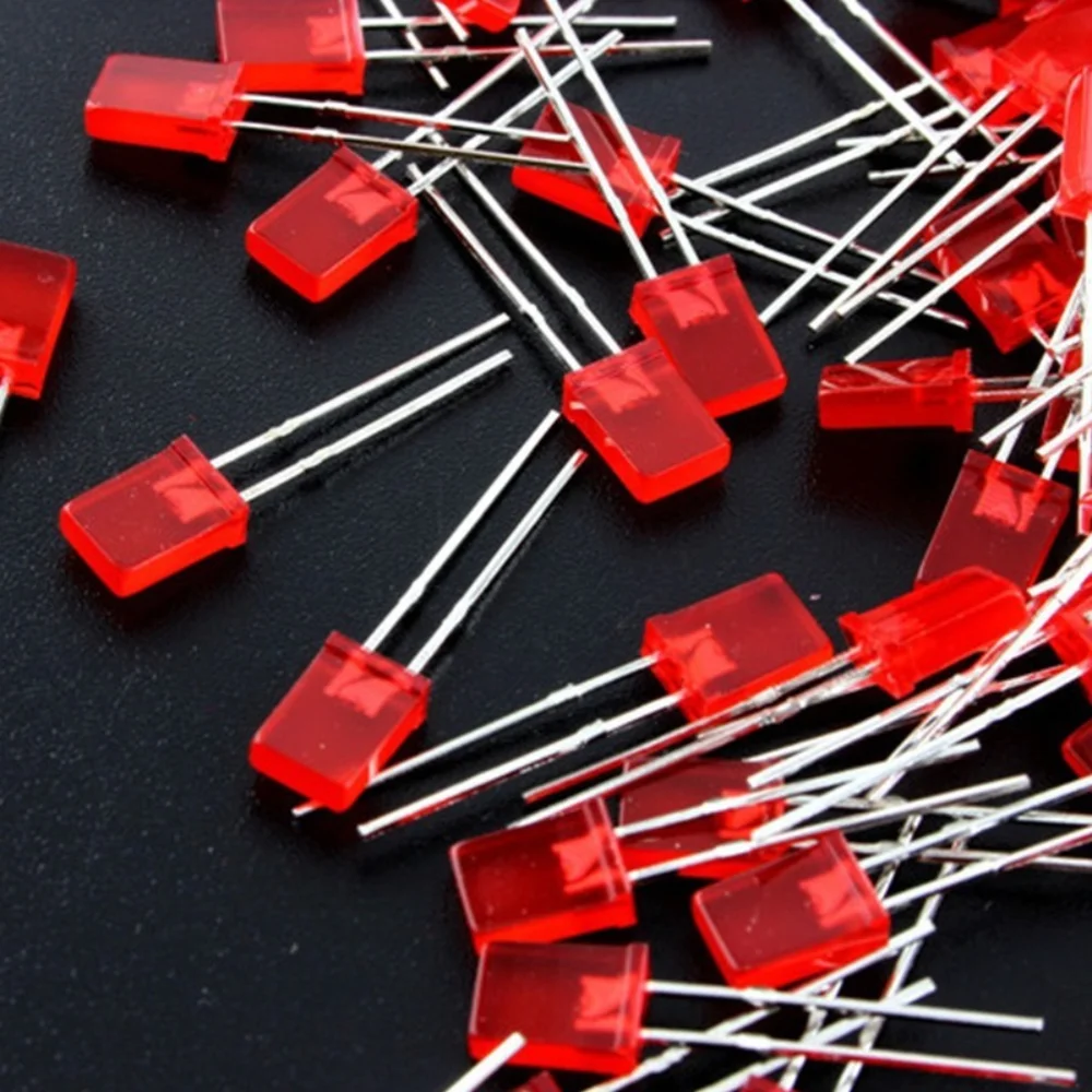 2x5x7mm Red Square LED 300Pcs Short Lead Ultra Bright Red Emitting Diode for Arduino
