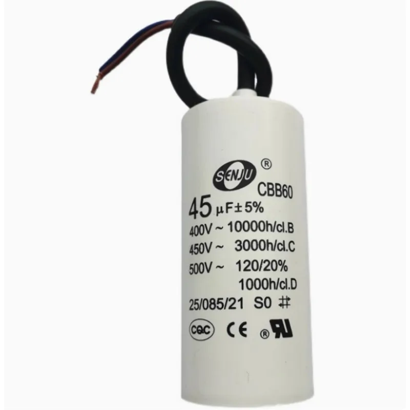 CBB60 Capacitor de Bomba Submersível, Máquina de lavar, 450V, 14 25 30 35 40 45 50 60 70 80UF, Método Micro