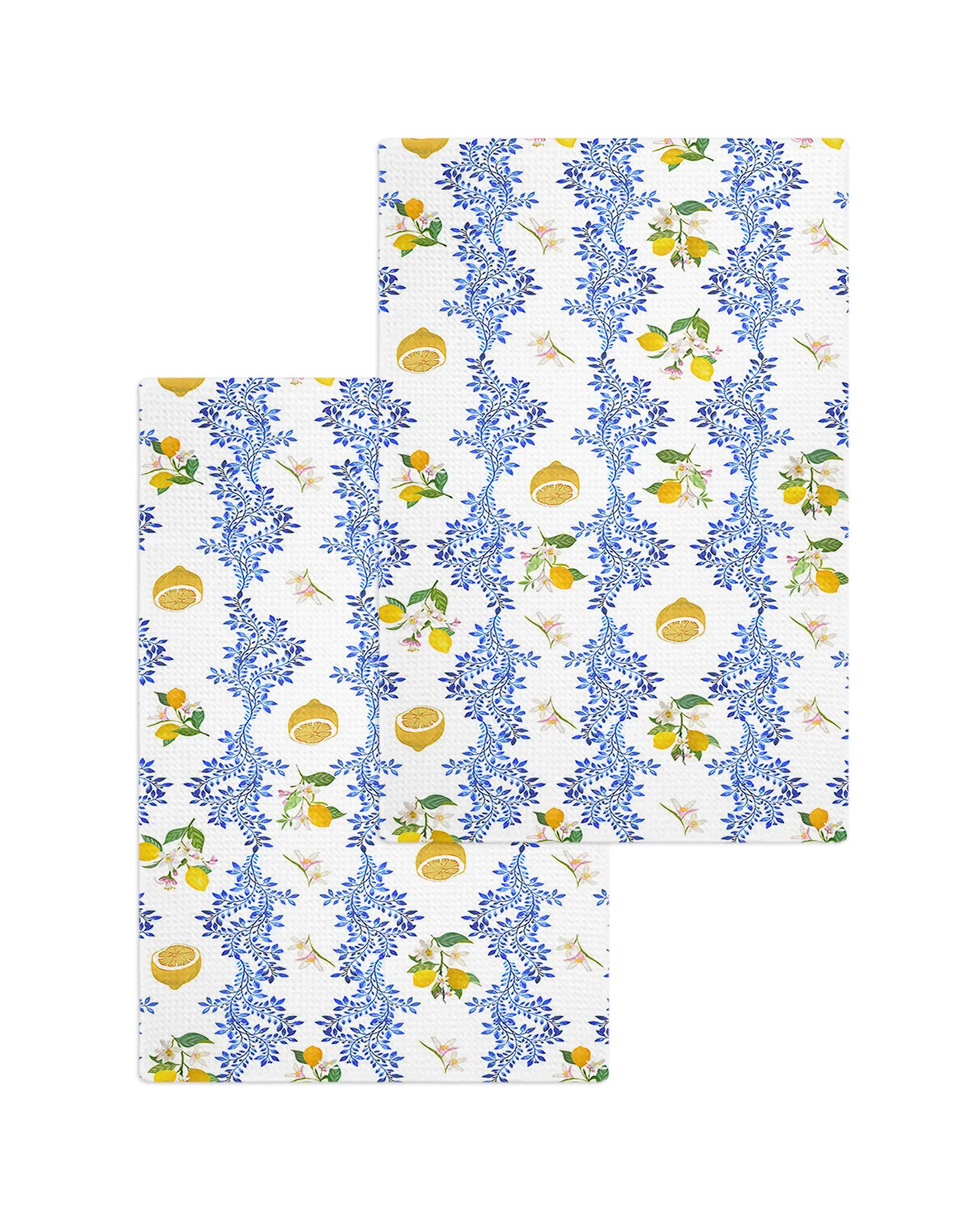 Lemon Flowers Leaves Vintage 40*60cm Tea Towels Absorption Walf Checks Kitchen Soft Cleaning Towel Cloth Napkins Dish Rags