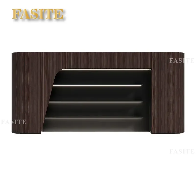 For Office Wood Grain File Cabinet High-end Light Luxury Bookcase Data Storage Unit Atmospheric Background Furniture Modern
