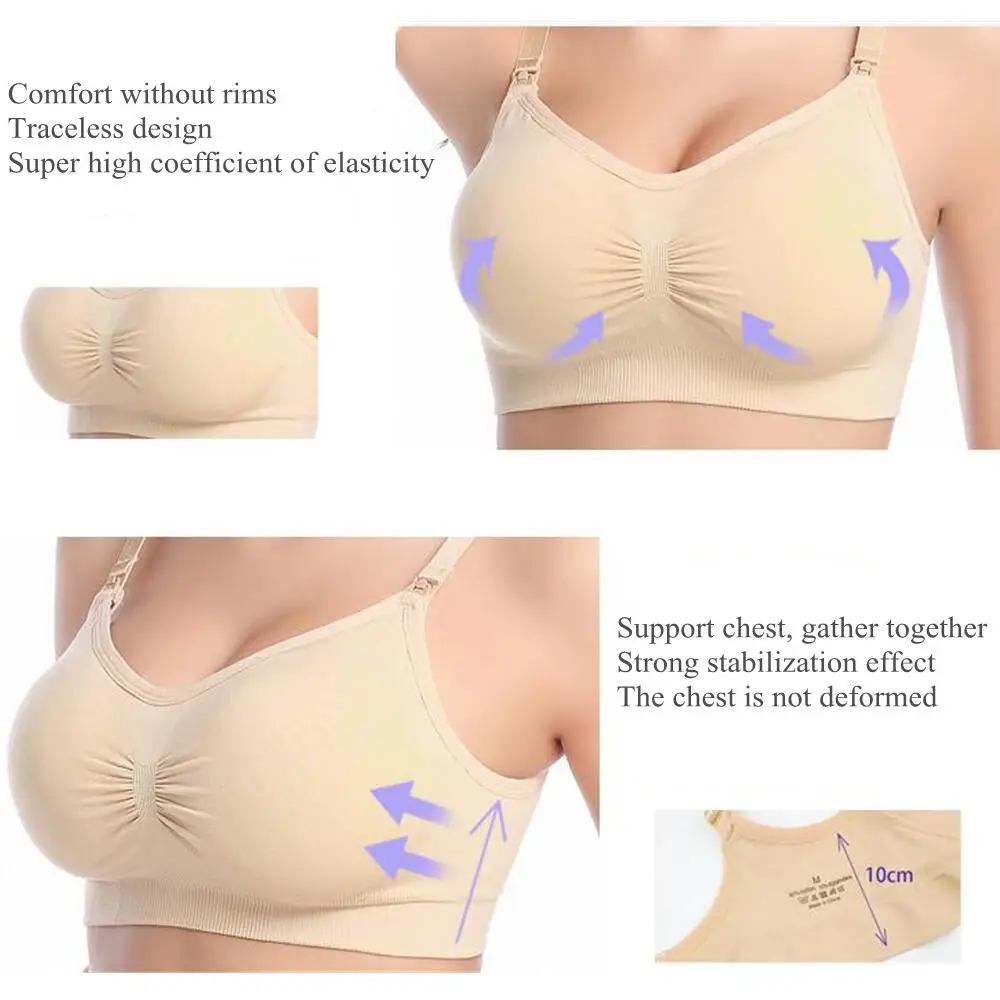 Still-BHs ohne Bügel, Still-BH-Slip-Set, Schwangerschaftskleidung, verhindert Durchhängen, atmungsaktiver Still-BH für Frauen – Detail 8