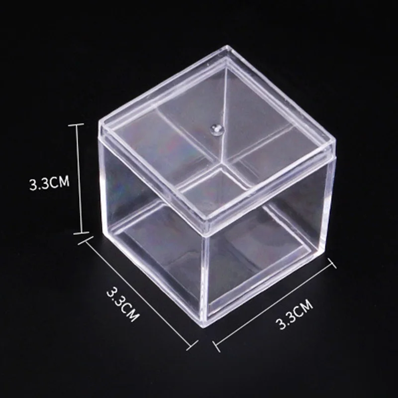 Transparent Acrylic Candy Box with Cover Plastic Square Cube Cake Dessert Box Chocolate Packaging Storage Containers Display Box