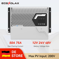 EPEVER 50/75A MPPT Solar Charge Controller IP43 Waterproof 12V/24V/48V DC Auto Compatible with LiFePO4 200V PV Panel