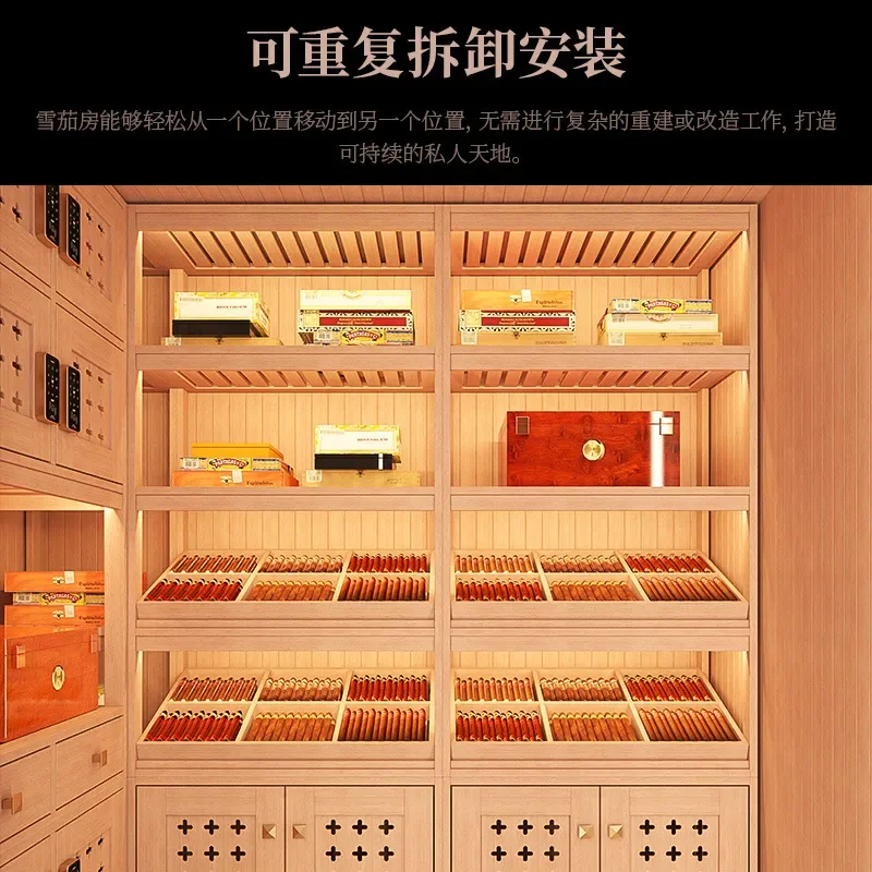 Eggar Dragon Cigar Humidor Imported Spanish Cedar Wood Constant Temperature Humidity Control Remote Monitoring Fingerprint