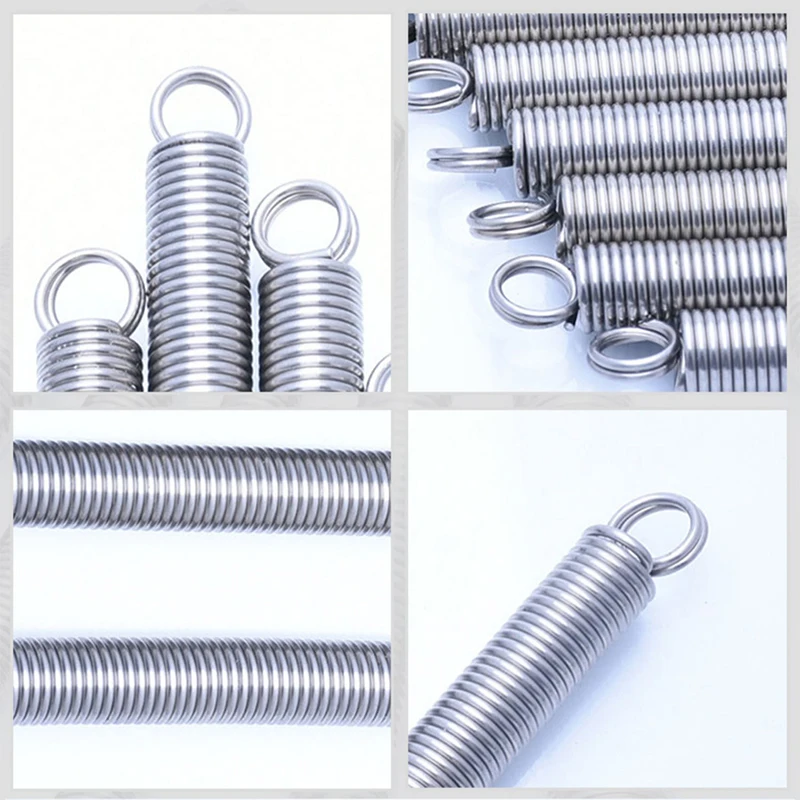 1PCS 3mm/4mm Wire Dia 304 Stainless Steel O Ring Hook Extension Spring Tension Spring Coil Spring Dual Hook Spring L=300mm