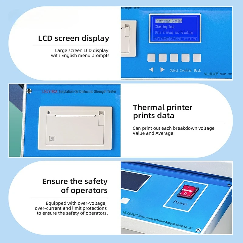 LNJY-80KV 100KV Oil Test Set Insulating Oil Dielectric Strength Meter Digital Tester for Power Systems