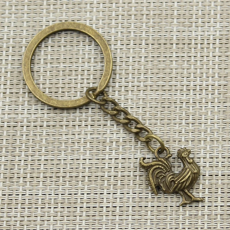 New Fashion Keychain 22x18mm Cock Pendants DIY Men Jewelry Car Key Chain Ring Holder Souvenir For Gift