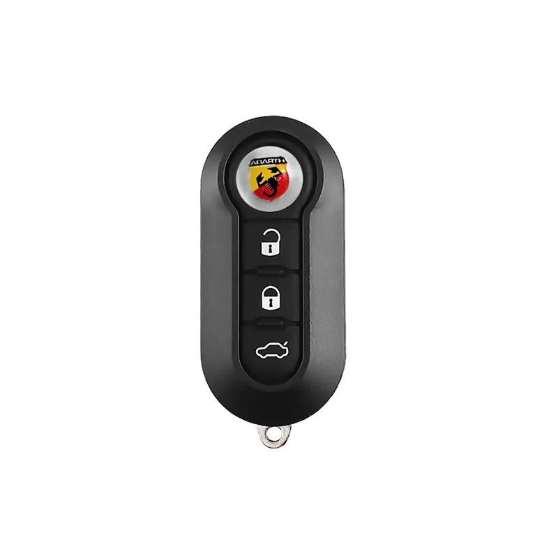 5/10 pcs For Abarth 14mm Aluminum Car Key Chain Key Case Emblem Badge Key Fob Decoration Auto Key Symbol Sticker Accessories