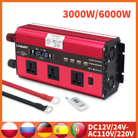 Lvyuan Inverter 6000W 12V to 24V инвертор Power Car Inverter EU Universal Socket 4USB Outlets Car Converter