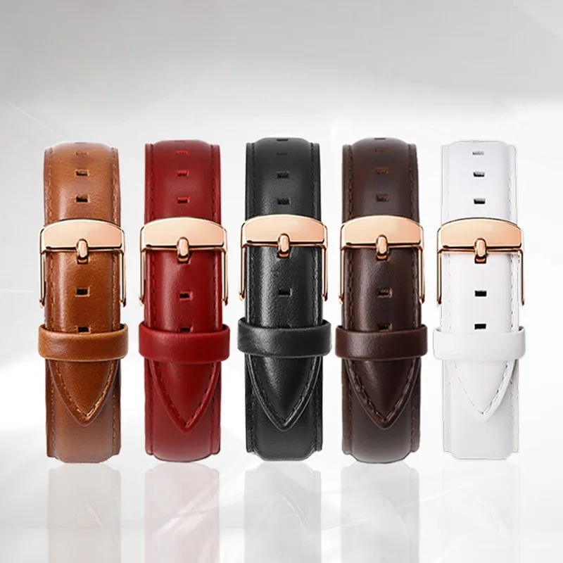 For DW Daniel Wellington Watch Strap Women Quality Genuine Leather Watchband 12/13mm 14mm 17mm 18mm 19mm 20mm 22mm Men Watchband