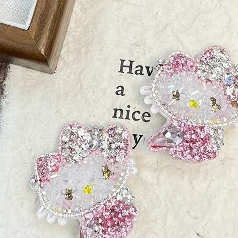 

1PCS Sanrio Anime Cat Full Diamond Hairpin Shiny Sweet Girl Bangs Broken Hair Side Clip Versatile Hairpin Hair Accessories