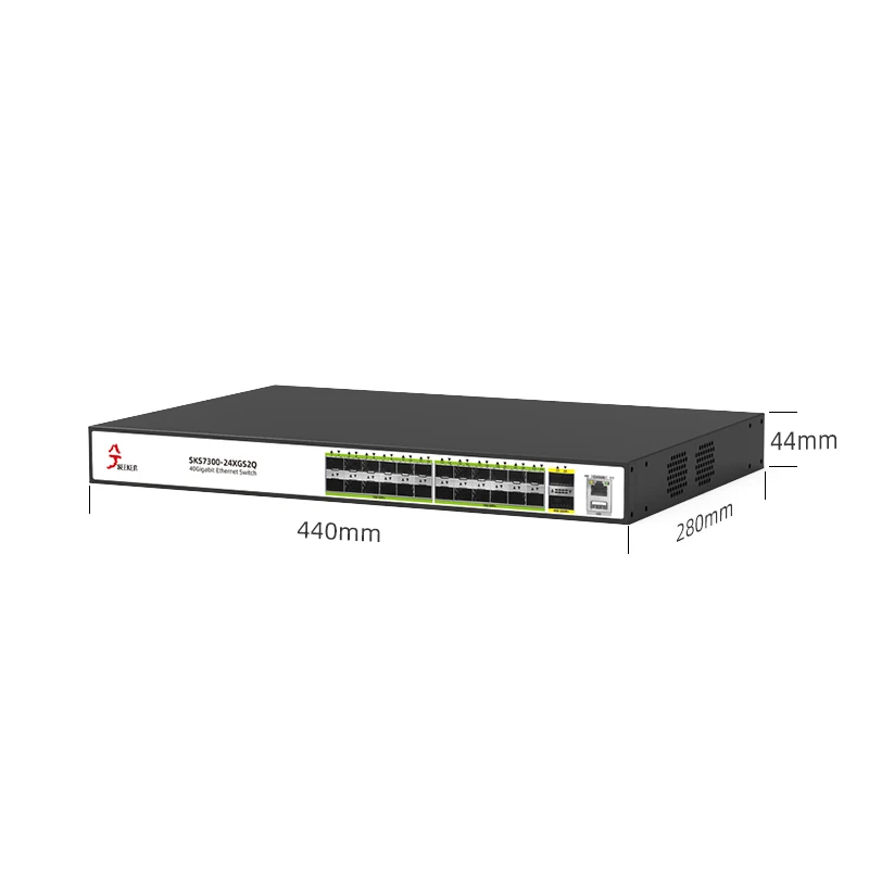 XikeStor L2 Managed Network Switch 24-Port 10G SFP+ 2-Port 40G QSFP+  Enterprise Level Ethernet Switch Support VLAN