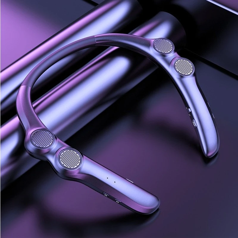 U‑Shape Neck Hanging Bluetooth Speaker Portable Wearable Mini Stereo Speaker Hands‑Free For Outdoor Sports Cycling Household Use