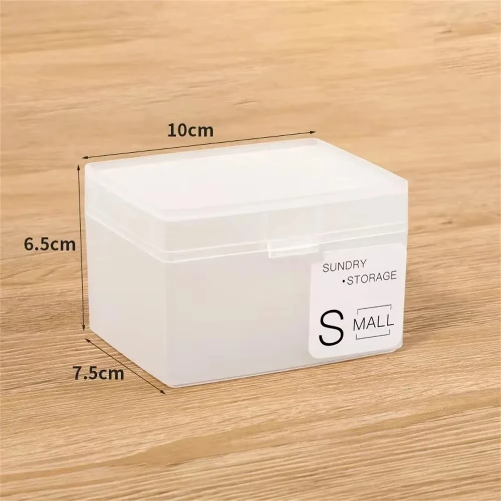 1PC Plastic Card Storage Box Student Dormitory Cosmetics Storage Desk With Cover Can Be Superimposed Stationery Account Box