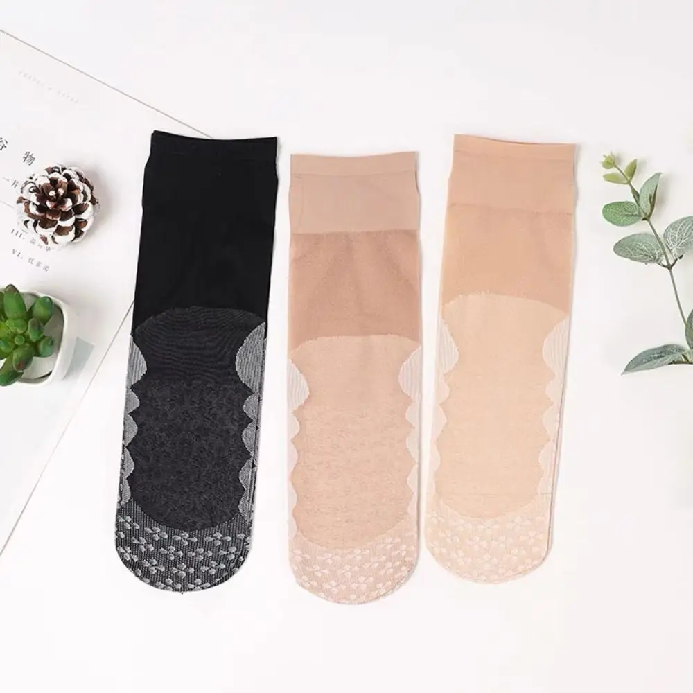 10Pairs Transparant Kristal Zijden Sokken Katoenen Bodem Ultradunne Zijde Sheer Enkelsok Nylon Ademend Mid-kalf Tube Sok Zomer