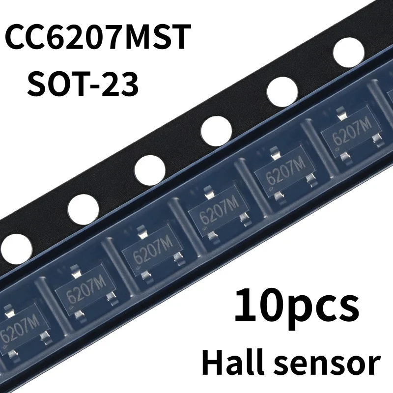 10PCS brand new original full polarity micro power consumption CC6207MST SOT-23 Hall effect switch sensor 6207M