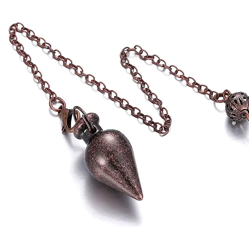 Metal Pendulum for Divination Dowsing Witch Pure Copper Cone Pendulums Beginners Healing Energy Balancing Spiritual Pendulo X050