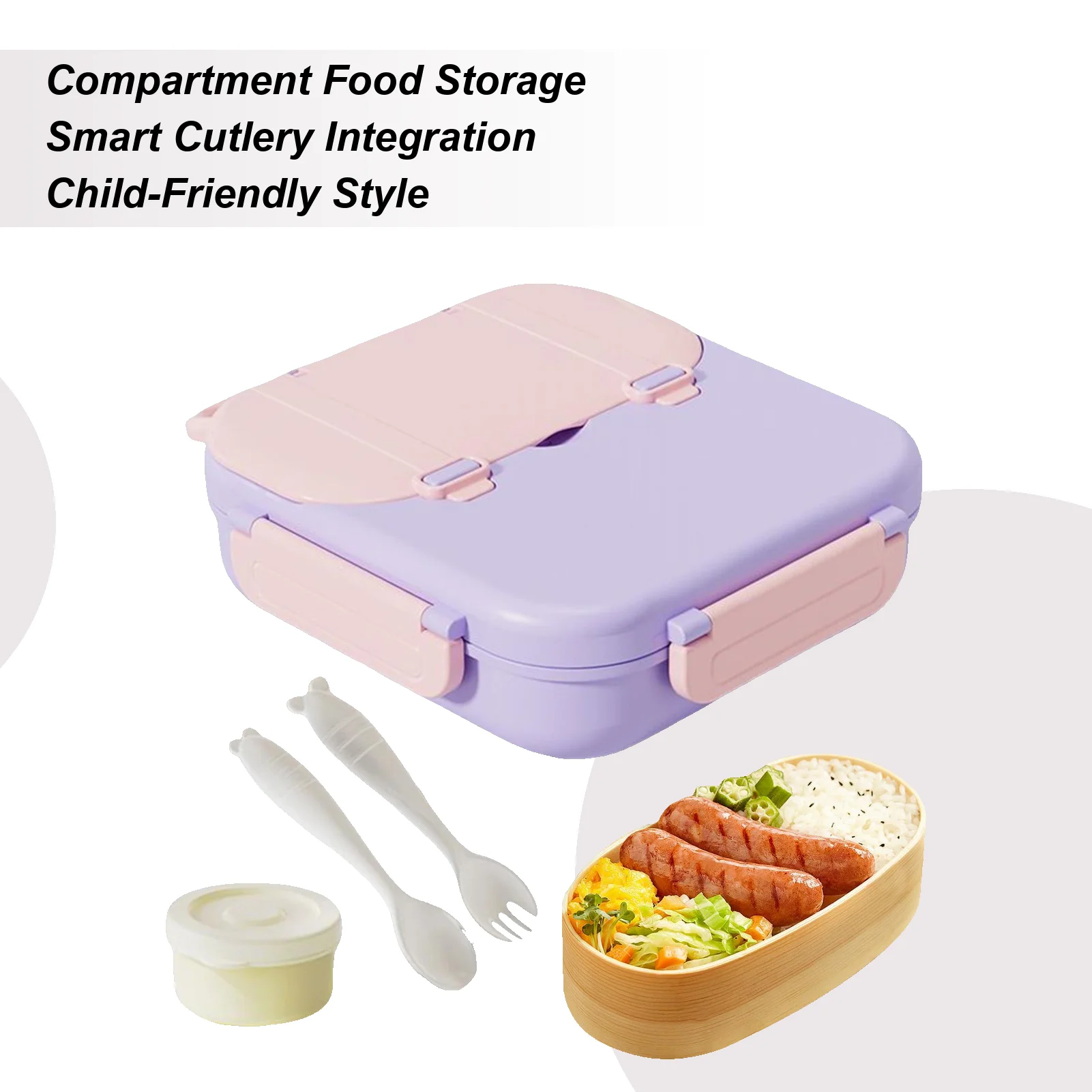 

Ланч-бокс для малышей, 1000 мл, детский контейнер для закусок, герметичный контейнер для обеда для еды, салата, сэндвича, закусок для дошкольников