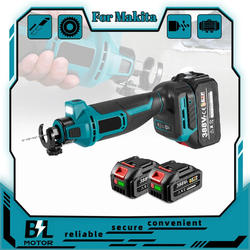 

Беспроводной бесщеточный инструмент для вырезания гипсокартона, 3 передачи для резки древесины, гипсокартона, Sheetrock, совместимый с аккумуляторным штифтом Makita 18-21 В