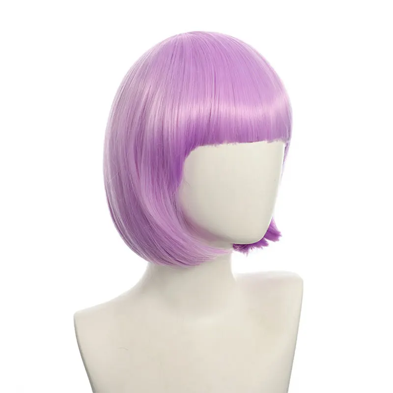 Grensoverschrijdend vrouwelijk kort haar, meerkleurig natuurlijk bobkapsel, synthetische pruik voor festivalfeesten, pony, bobo-hoofddeksels - afbeelding 1