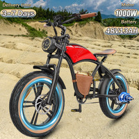 Hidoes HD-B10 Electric Bicycle 1000W Motor 48V13AH Lithium Battery Mountain Electric Bike 20*4.0-Inch Fat Tire Aldult Snow EBike