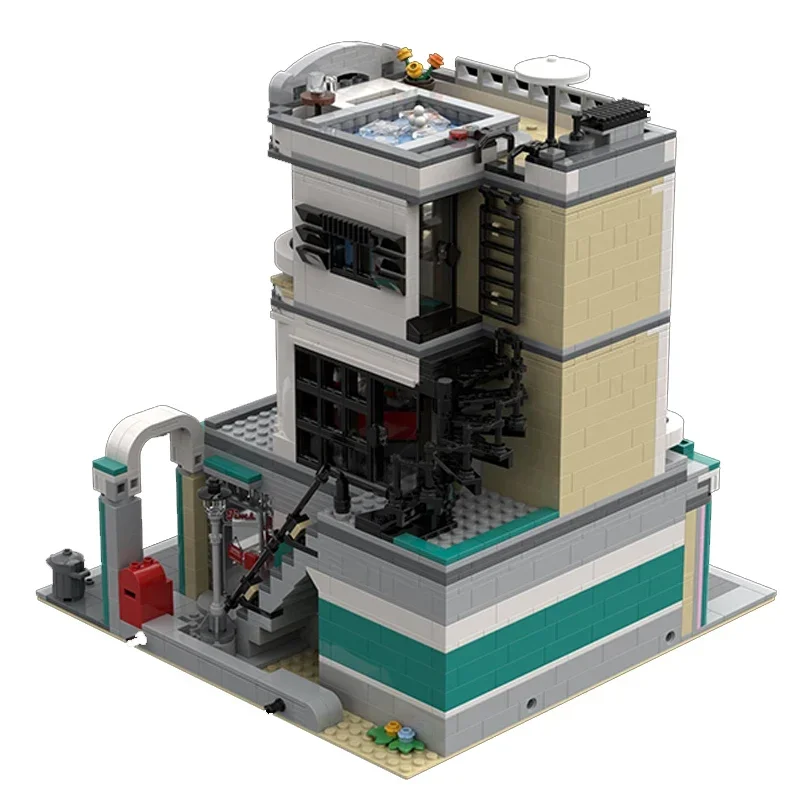 Moc Mattoni da costruzione City Street View Modello Auto Dealership Tecnologia Blocchi modulari Regali Giocattoli per bambini Set fai da te Assemblaggio