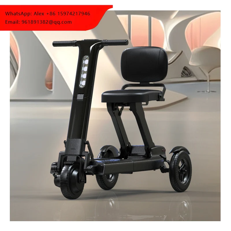 

Zuowei Aluminum Alloy Portable Easy Carrying Folding Adults Three-Wheel Electric Scooter Brushless DC Motors 120kg Capacity 29km