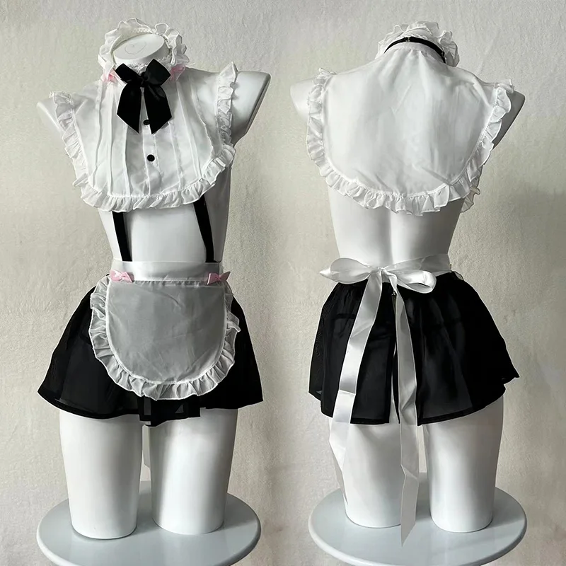 Sexy Lingerie Women's Maid Role Play Outfit Sweet Servant Girl Cosplay Costumes Erotic Maid Uniform Adult Sex Game Porno Clothes