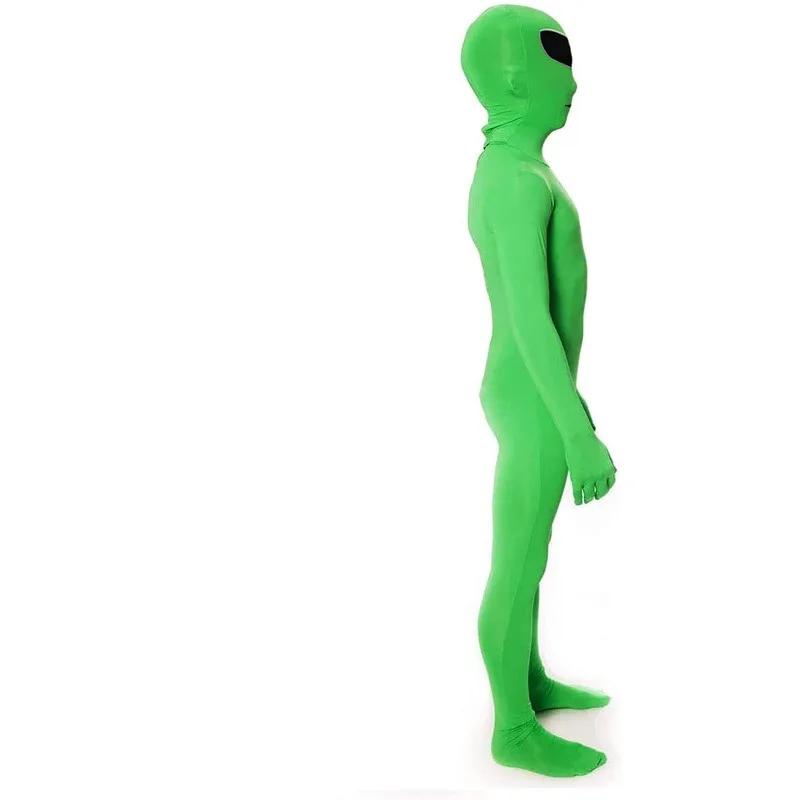 Halloween Kids Adult ET Alien Cosplay Costume Zentai Jumpsuits Green ET Alien Mascot Carnival Masquerade Bodysuit Suit