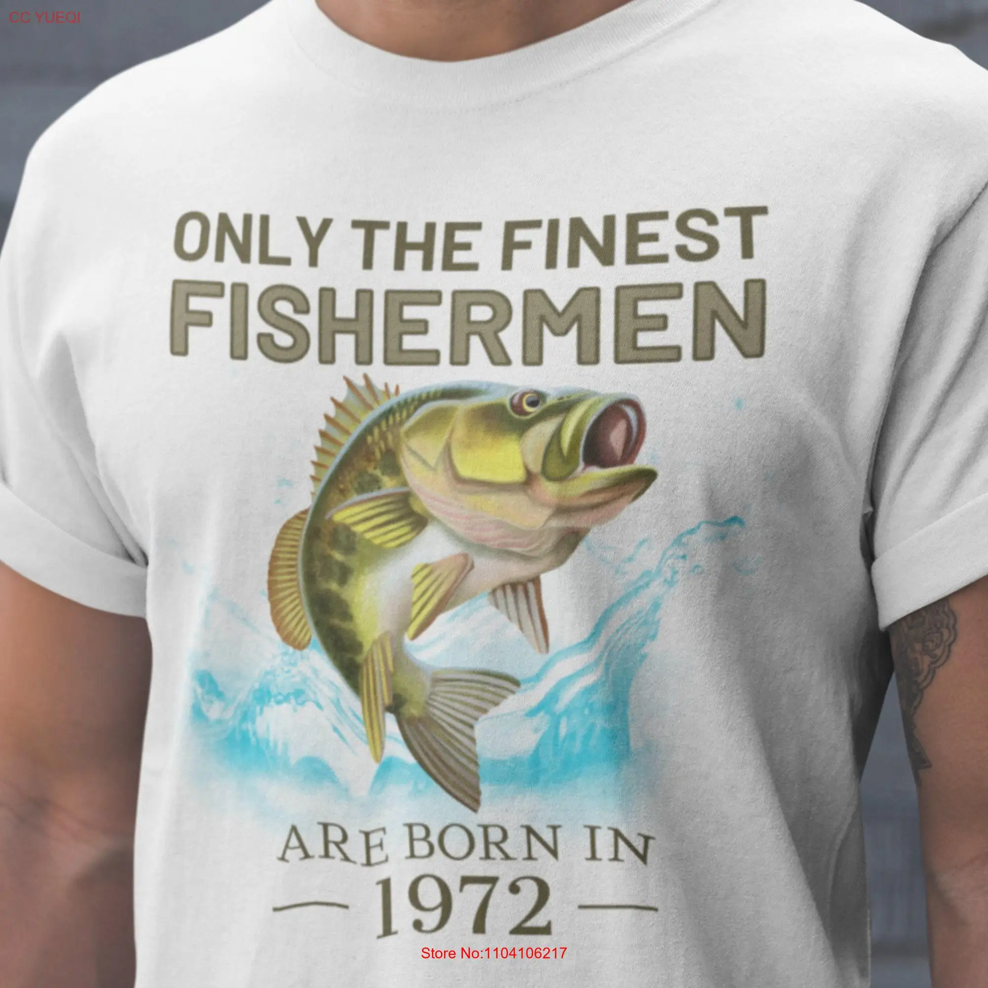 Birthday fishing dad shirt personalized 50th for men Only The Finest Fishermen Are Born in 1972 long or short sleeves