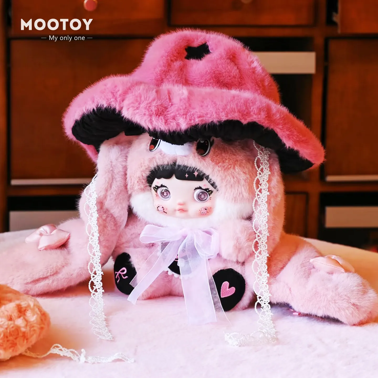 

Nommi 400% Mushroom Hat Series Blind Box Large Plush Doll Vinyl Doll Kawaii Decorative Ornament Companion Doll Collection Gift